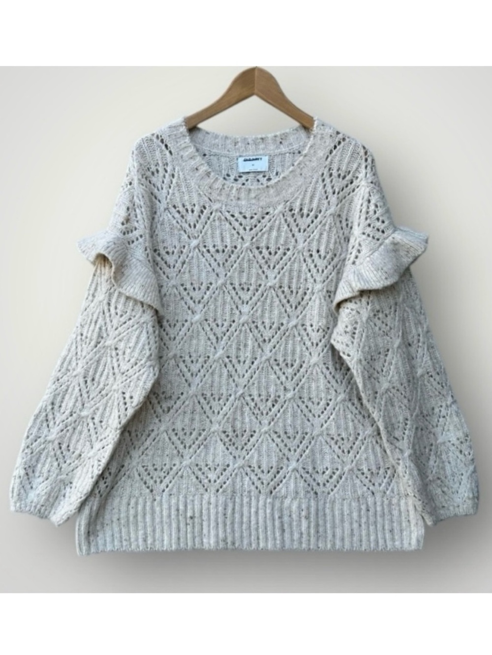 Old Navy Beige Knit Crew Neck Sweater 2X